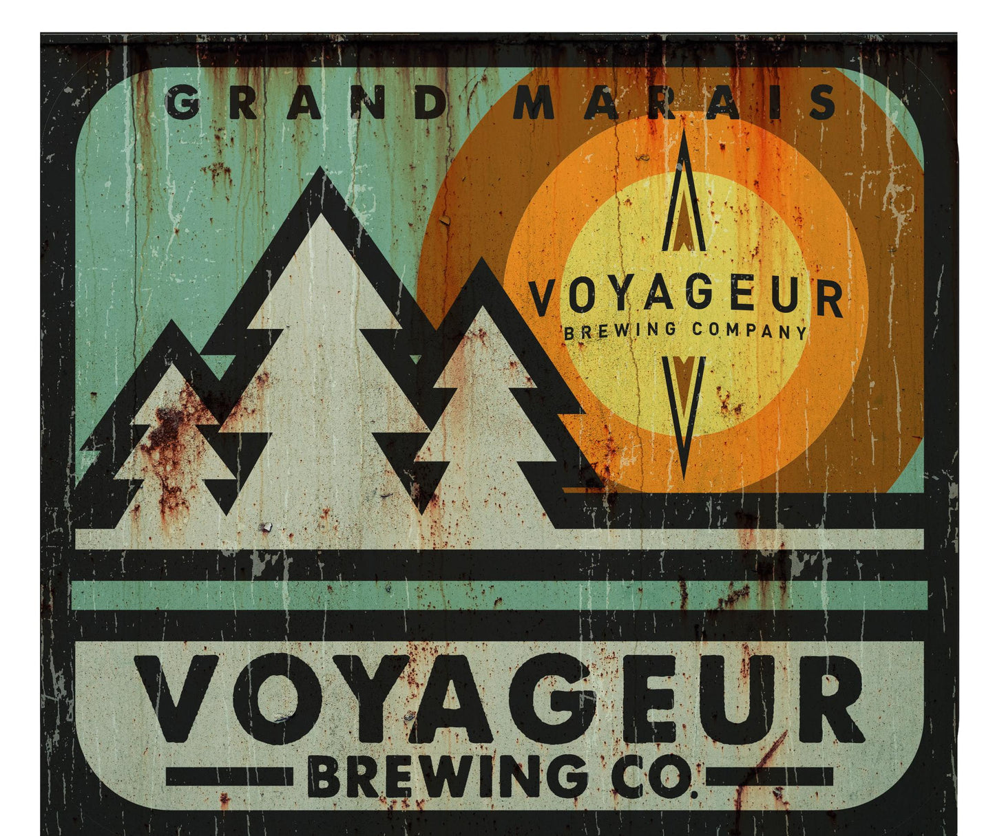Voyageur Brewing Company Tin Tacker Signs
