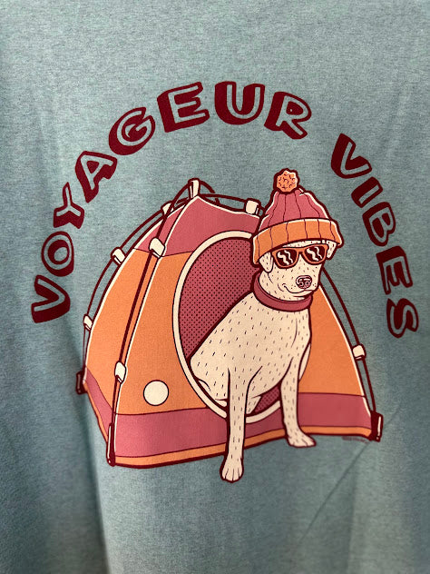 Doggie Day Camp- Sage Ringer Tee