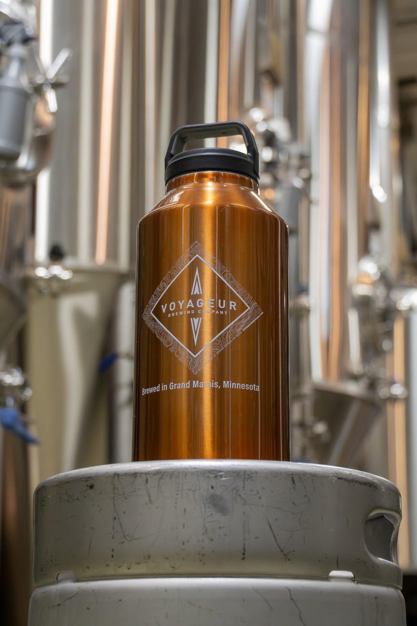 Stainless Growler w/ White Screen Print