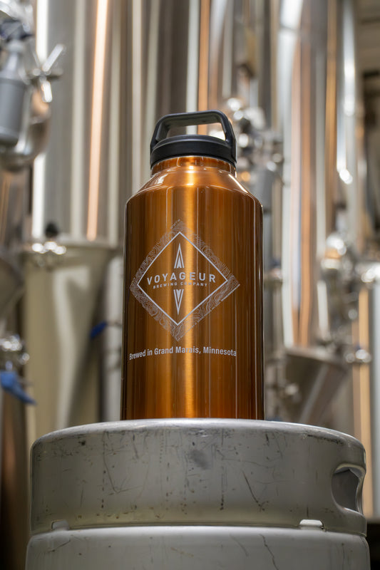 Stainless Growler w/ White Screen Print