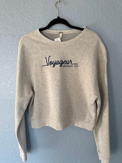 Women's Double Knit Crew- Heathered Gray