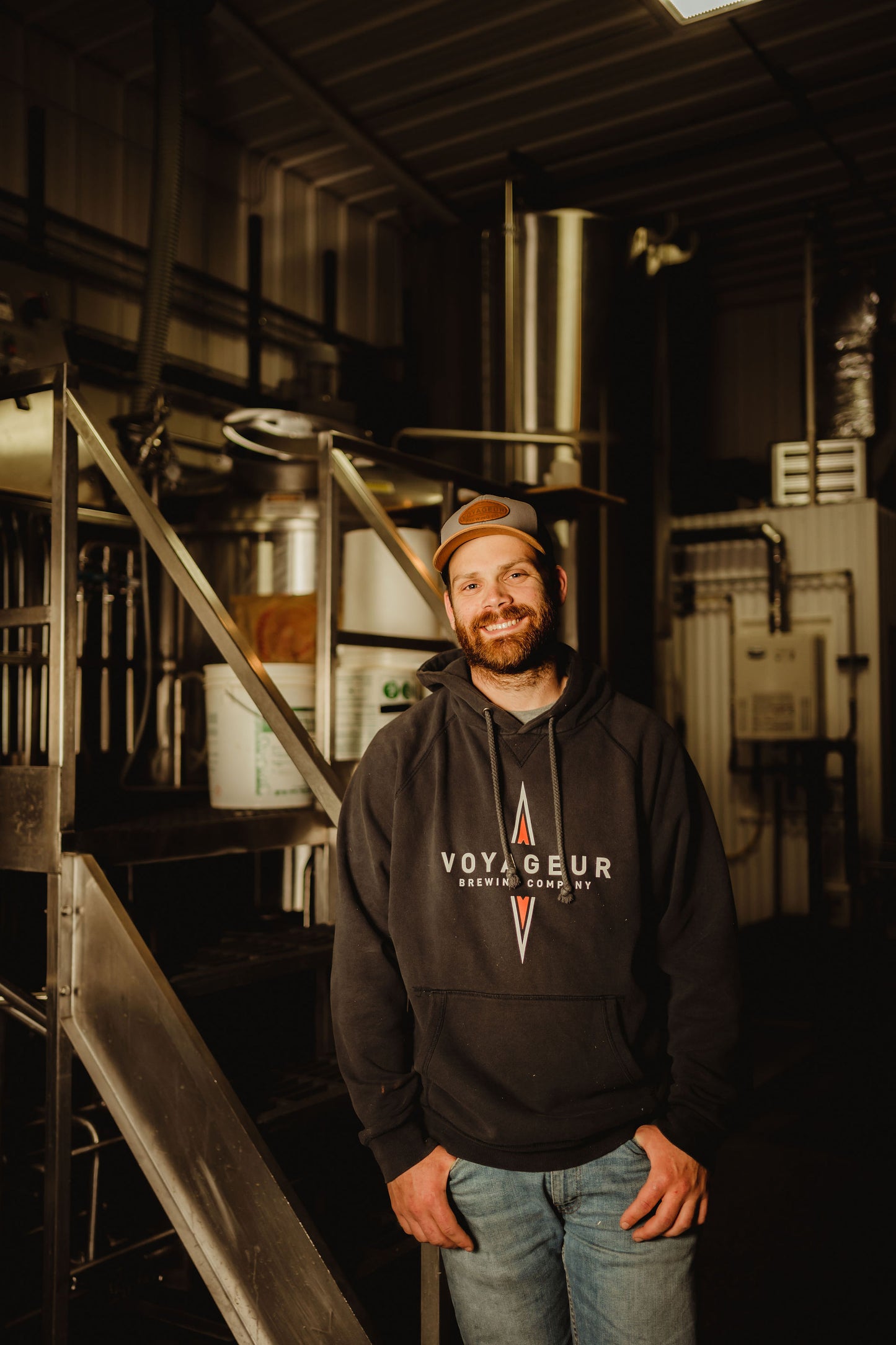 Fleece Pullover Hoody - Navy/Gray
