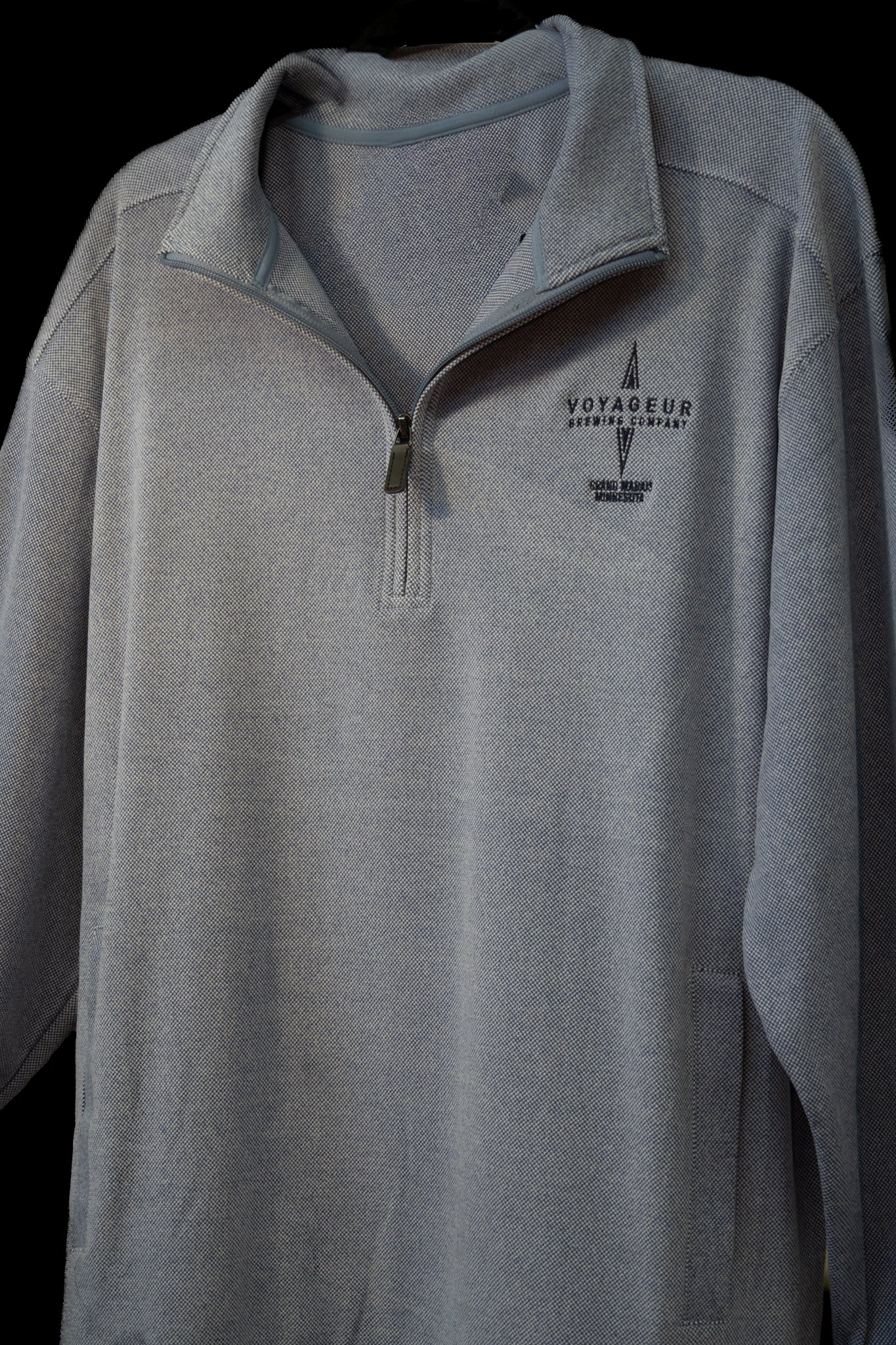 1/4 Zip Embroidered Logo - Navy