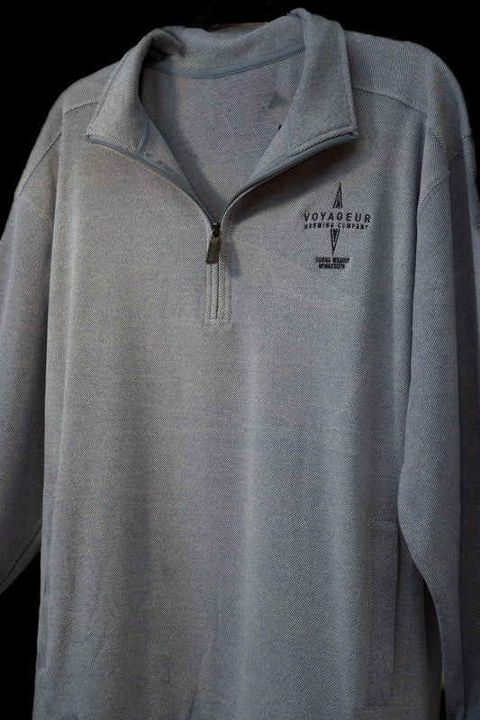 1/4 Zip Embroidered Logo - Navy