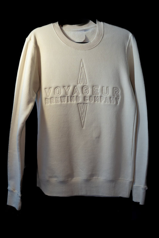 Embroidered Crewneck - Oyster