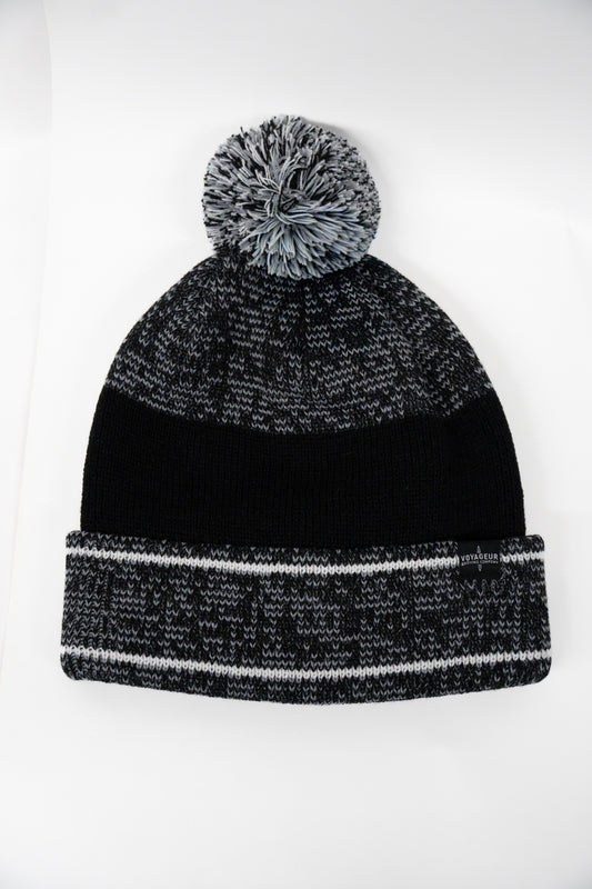 Grey/Black Knit with poof